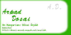 arpad dosai business card